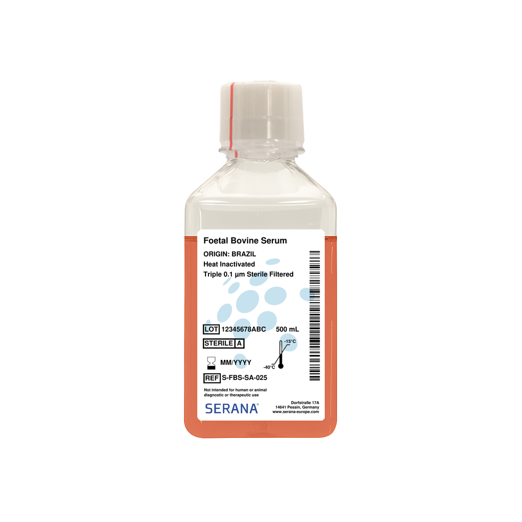 Fetal Bovine Serum, Brazil, Heat Inactivated, 500 ml | Serana Europe GmbH